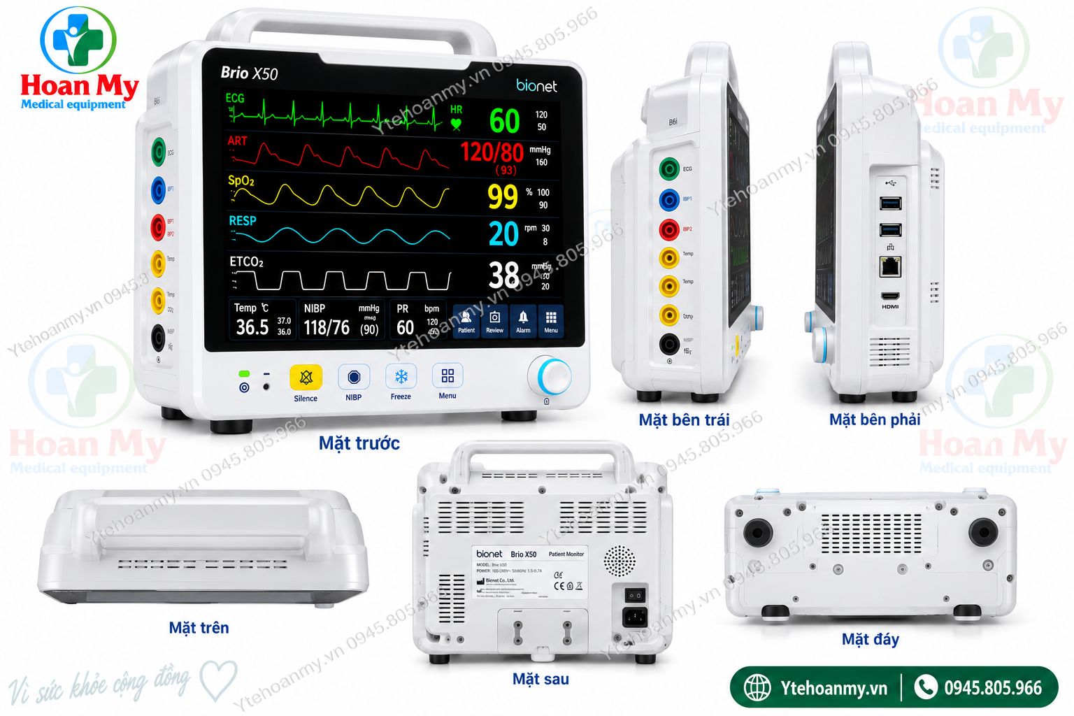 Monitor theo dõi bệnh nhân Bionet Brio X50
